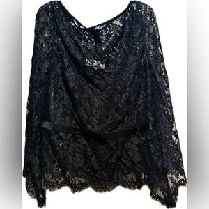 Badgley Mischka vintage black lace top & camisole 14